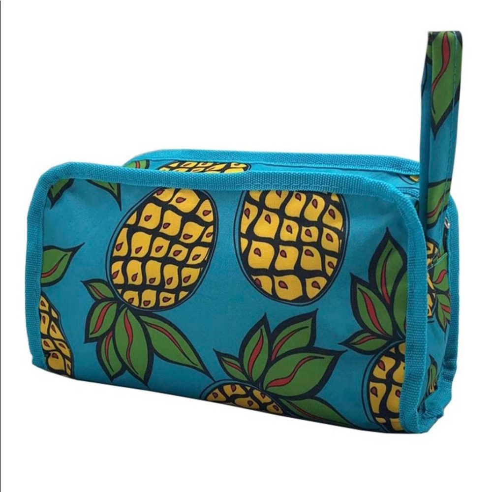 Hawaiian Pineapple print Cosmetic Bag, Stash-clutch-pouch